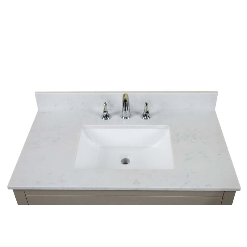 RenaissanceVanity Carrara Quartz 37" Single Bathroom Vanity Top Wayfair
